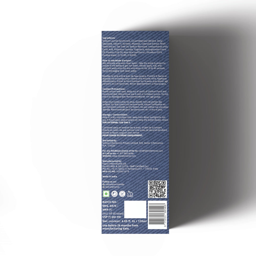 Skin Elements wash in routine use promotes daily intimate hygiene.