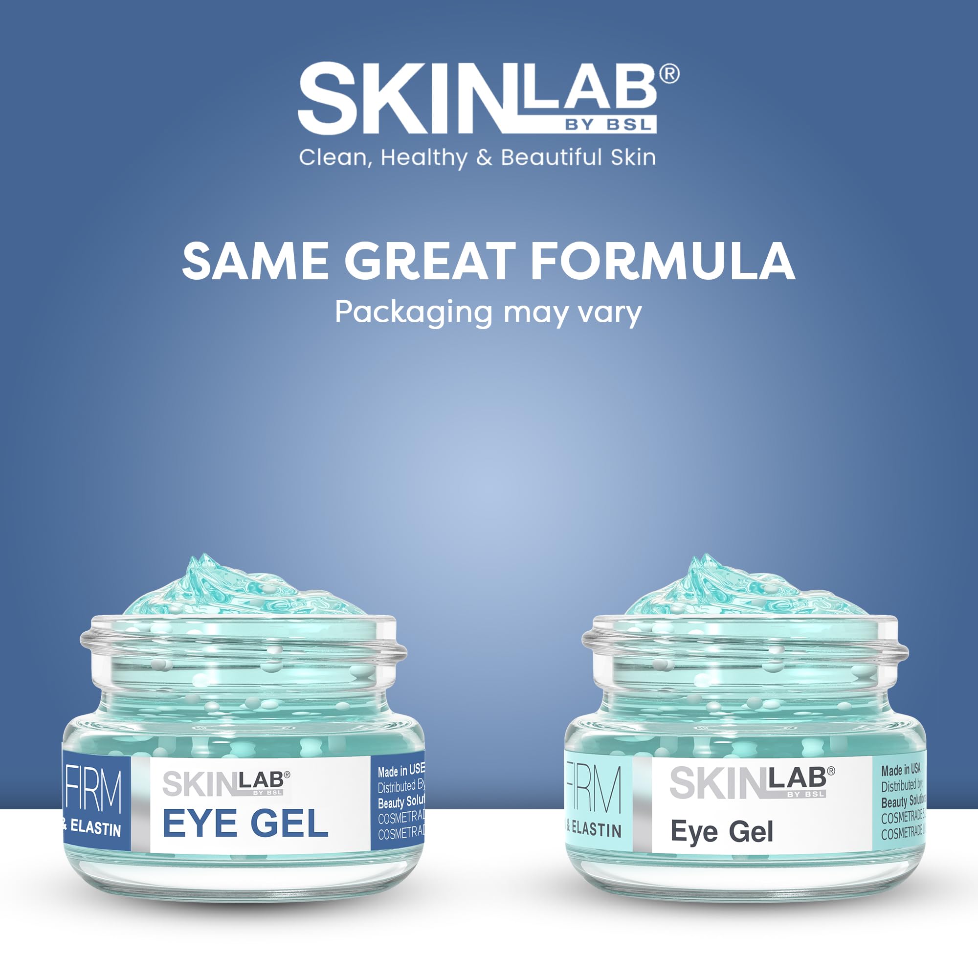 Texture swatch of SKIN LAB Lift & Firm Eye Gel showing lightweight gel texture.