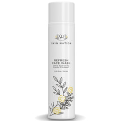 Skin Nation Hydrating Face Wash bottle pour shows gentle hydration for dry skin
