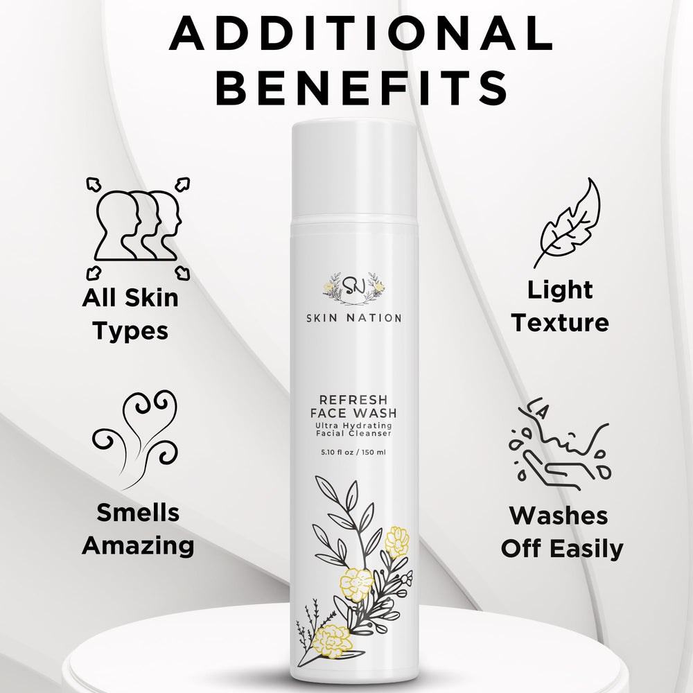 Skin Nation Hydrating Face Wash chamomile soothing close-up suggests calm cleansing