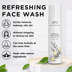 Skin Nation Hydrating Face Wash cucumber refresh close-up highlights cooling oil-control benefits