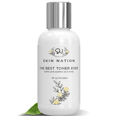 Skin Nation rosewater toner bottle offers refreshing hydration for the skin.