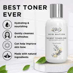 Skin Nation toner rosewater closeup highlights soothing botanical notes for sensitive skin.