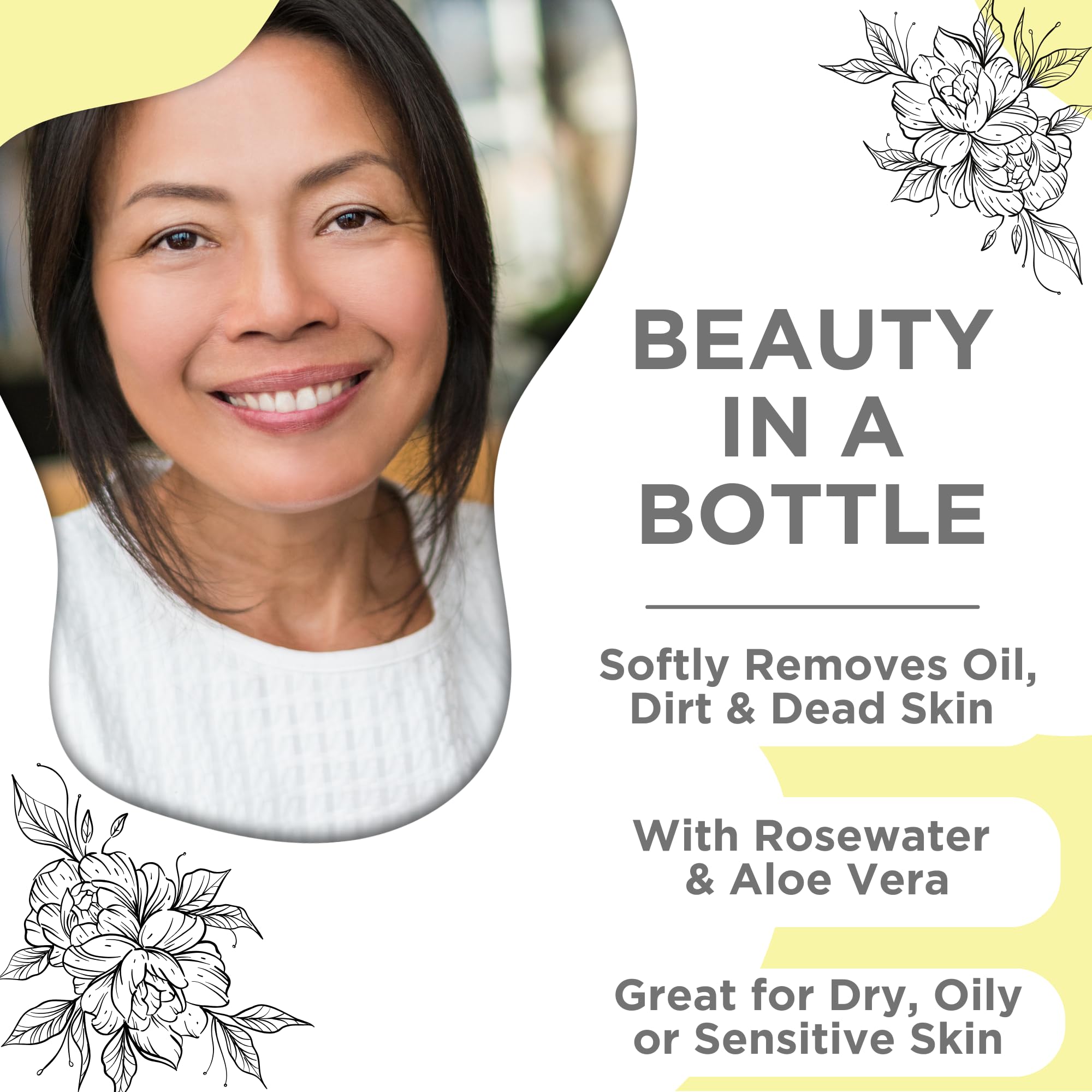 Skin Nation hydrating toner ingredients closeup shows aloe and chamomile for calm hydration.