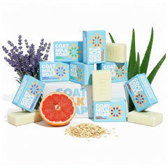 Skin Said Yes goat milk soap bars 8-pack, front view for gentle cleansing