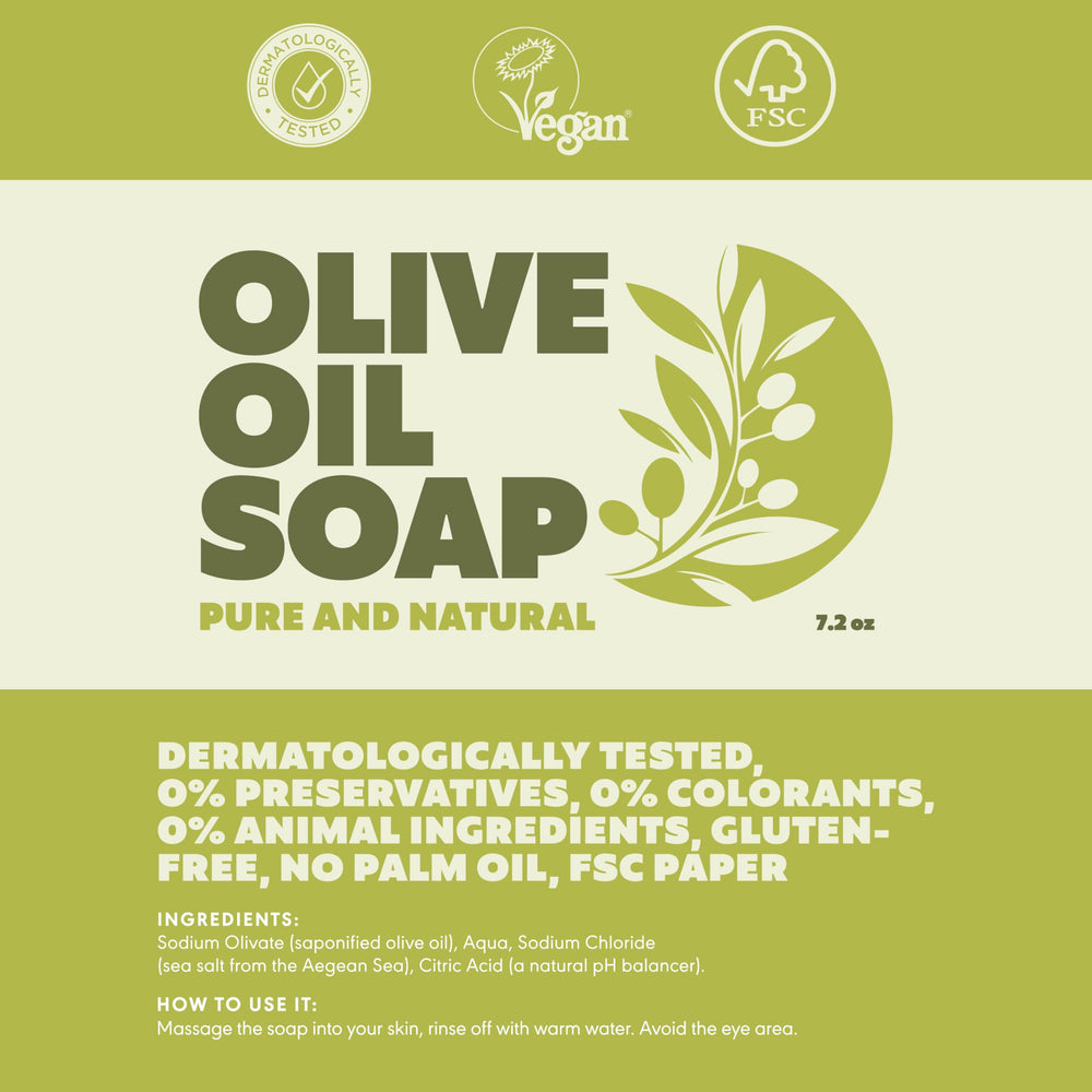 Skin Said Yes Greek-made olive oil soap close-up packaging emphasizes authentic, natural care in everyday routines