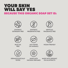 Skin Said Yes soap bar set 8 features shea butter for nourishing moisturization.