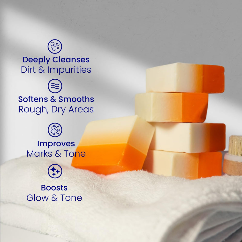 Skin Science Glutathione soap bars on a spa-style tray showcasing nourishment.
