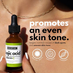 Skin Set Go Kojic Acid Vitamin C serum bottle with dropper supports daily brightening