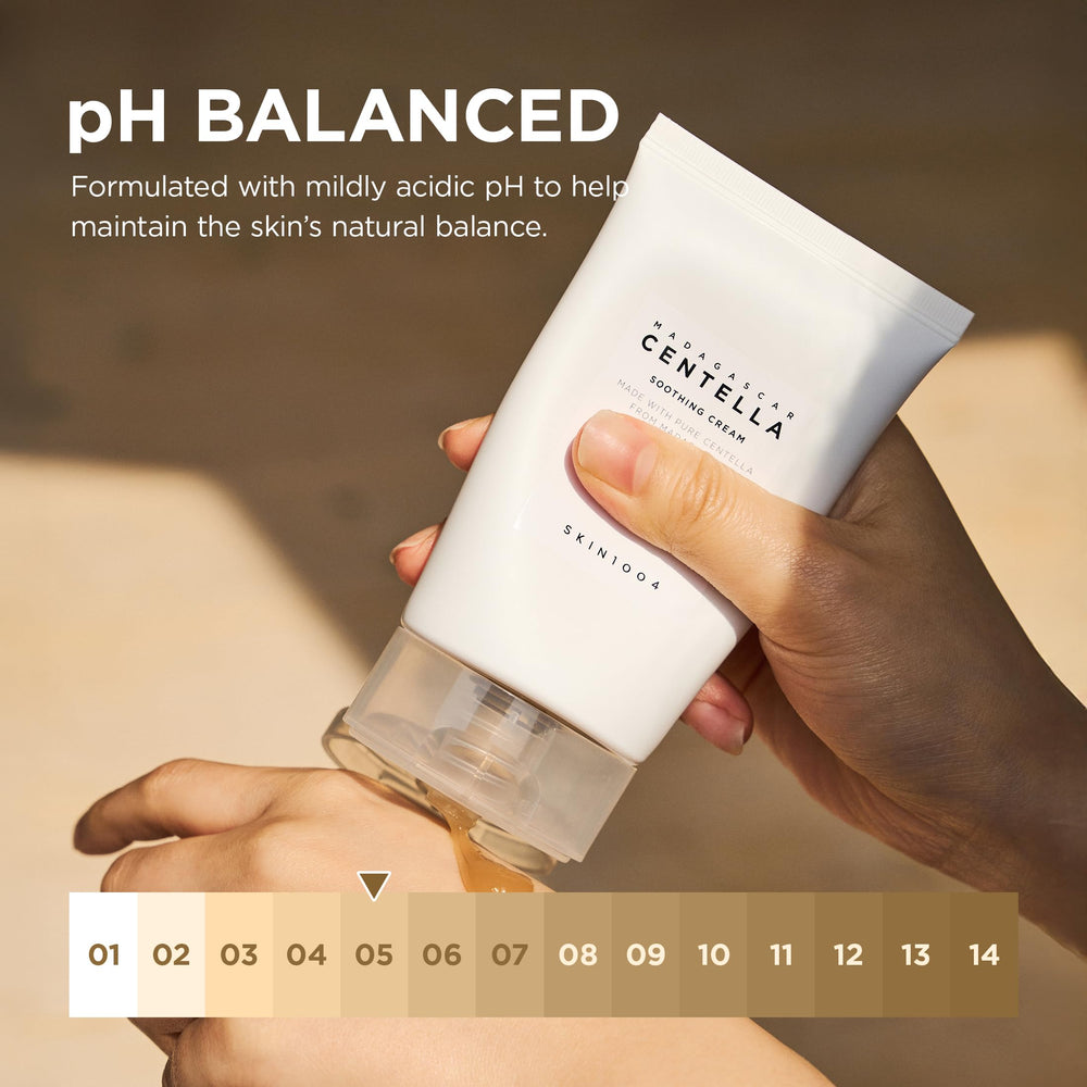 Spread-on-hand demonstration of lightweight application for SKIN1004 Centella Soothing Cream