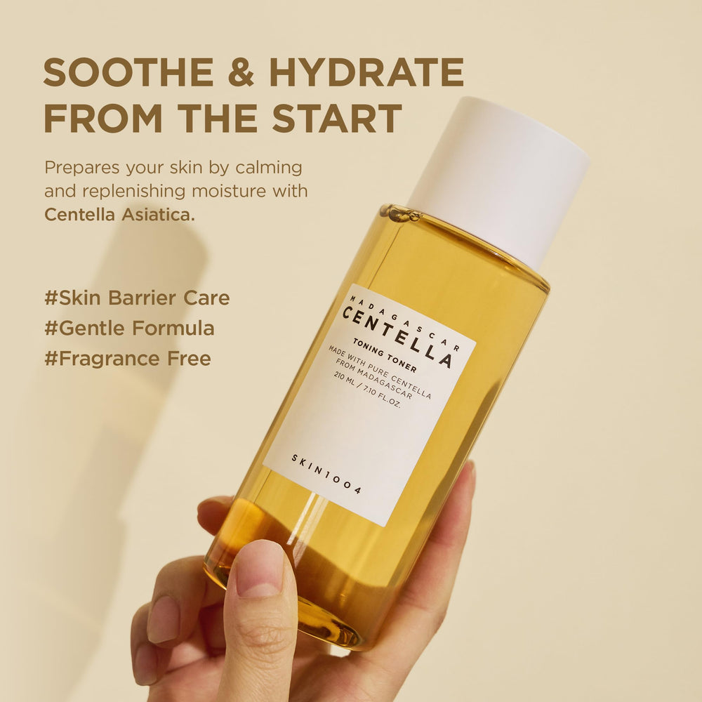 Skin1004 Centella Toning Toner cotton-pad-use highlights prep for better absorption.