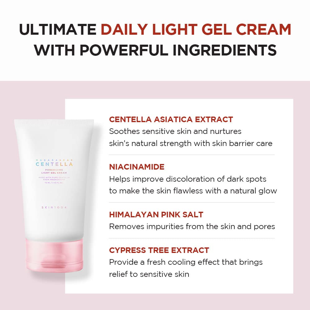 SKIN1004 Lightweight gel-cream leaves a dewy, smooth finish.