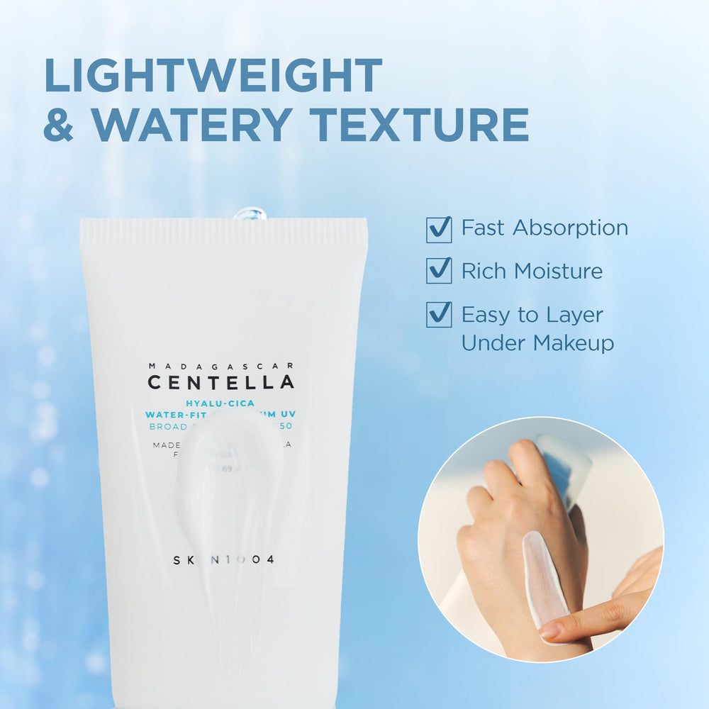 SKIN1004 bottle in hand size comparison showing travel-friendly 1.69 fl.oz benefit