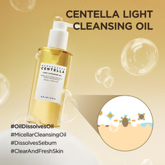 SKIN1004 Madagascar Centella Light Cleansing Oil pump demonstrates easy, precise dispensing.