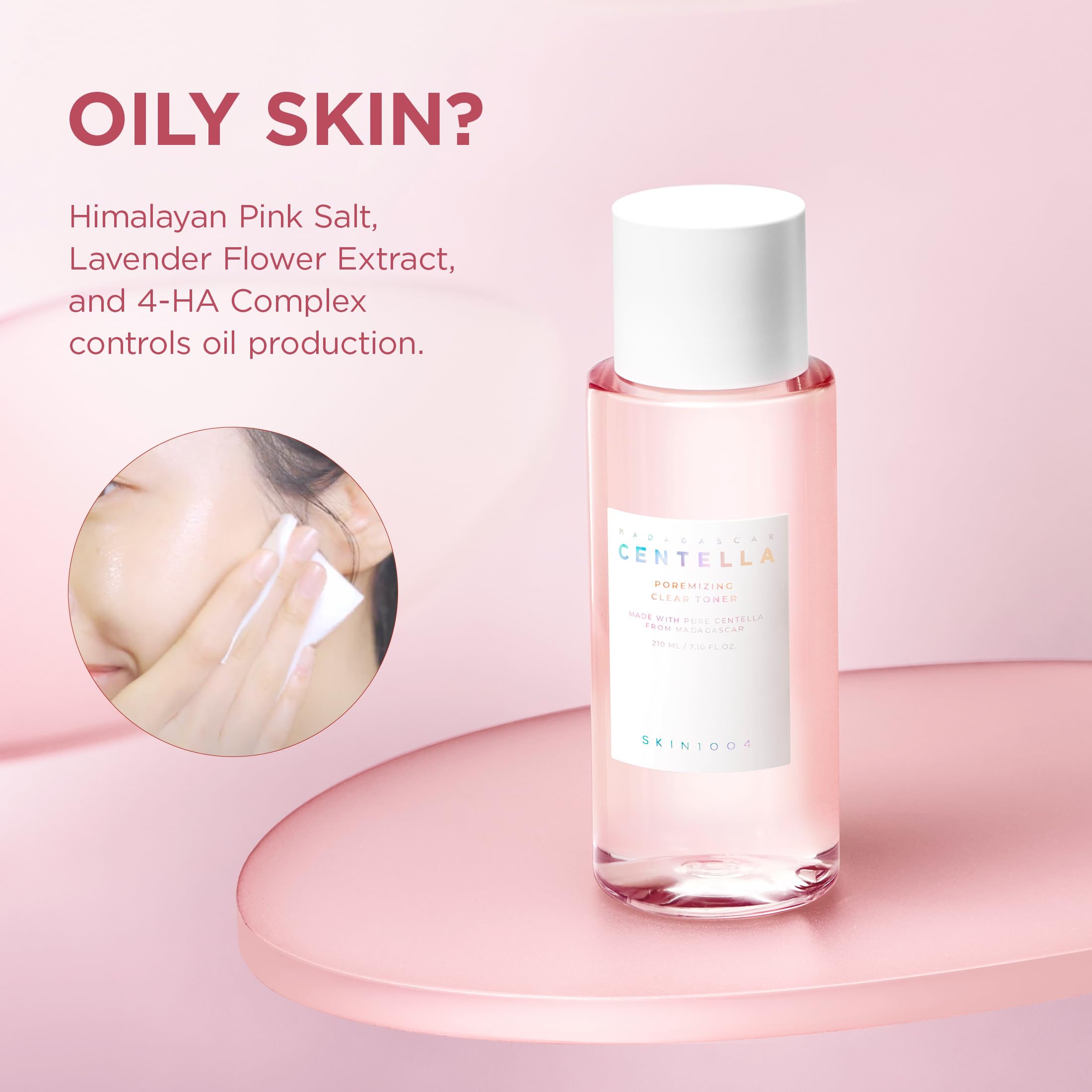 SKIN1004 Poremizing Clear Toner bottle on vanity conveys spa-like routine.