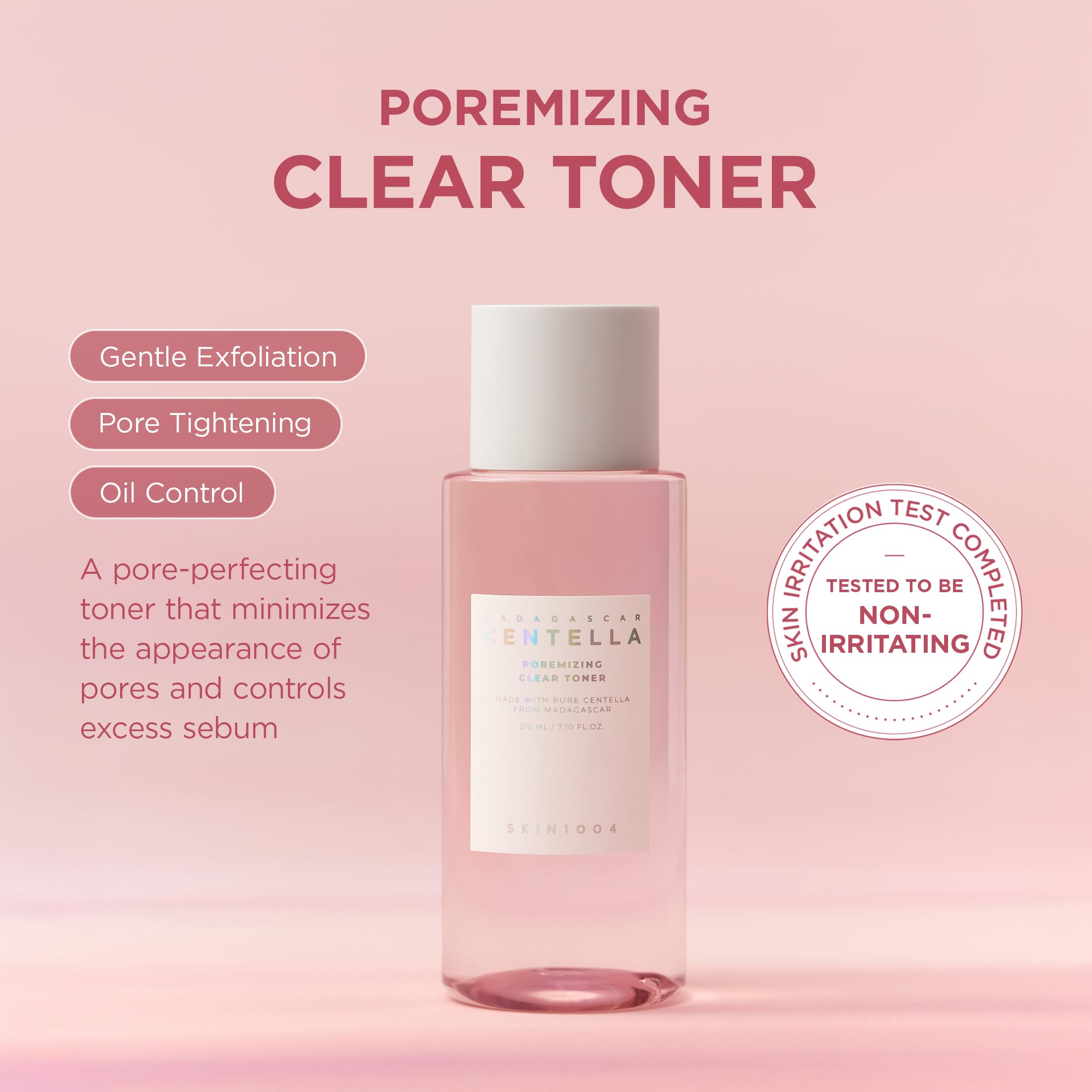 SKIN1004 Poremizing Clear Toner bottle with pump shows easy daily application.