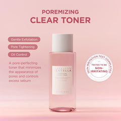 SKIN1004 Poremizing Clear Toner bottle with pump shows easy daily application.