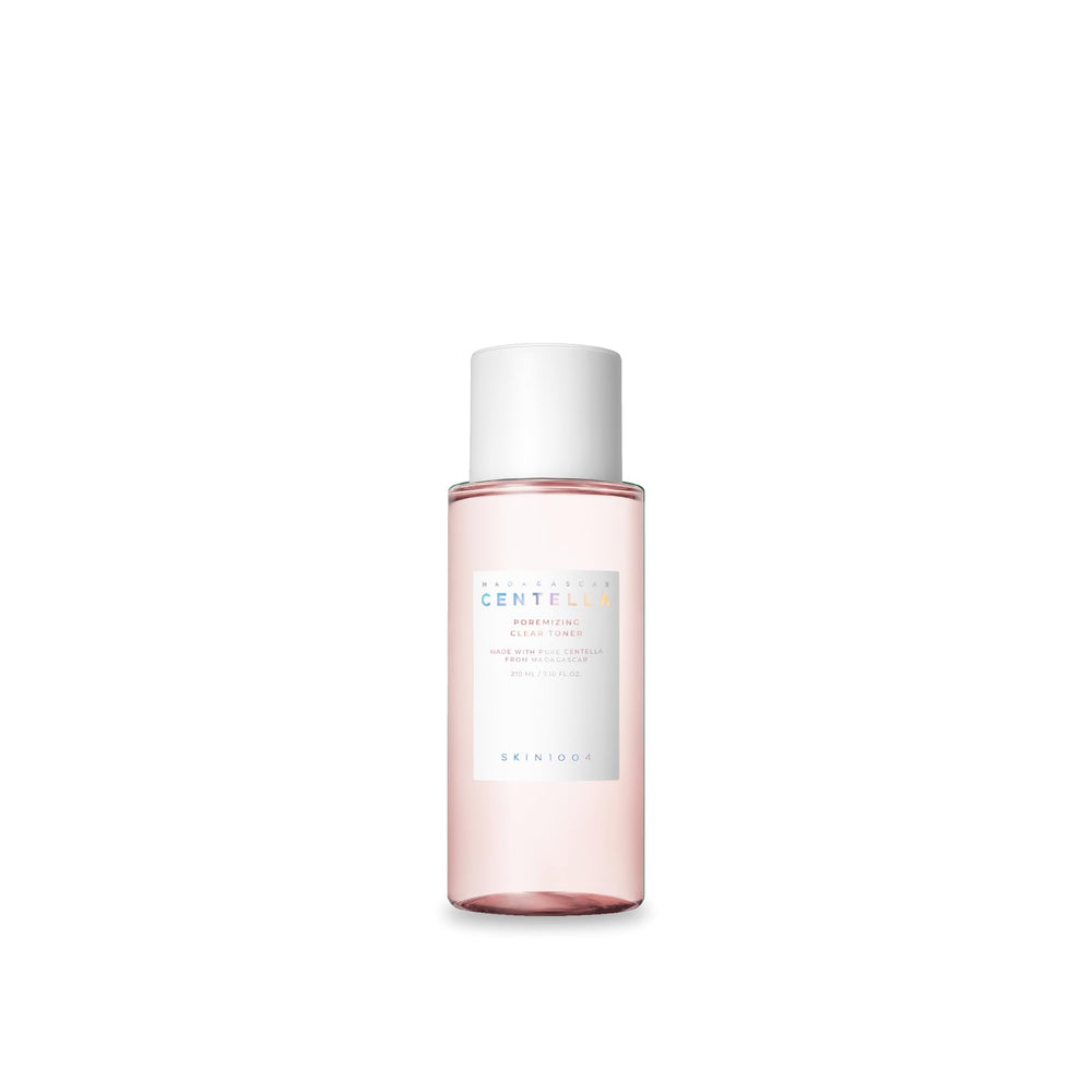 SKIN1004 Poremizing Clear Toner close-up highlights Centella and Madagascar soothing extract.