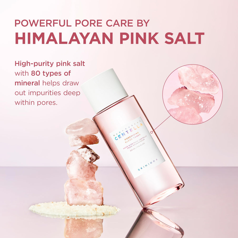 SKIN1004 Poremizing Clear Toner Himalayan pink salt crystal emphasizes impurity removal.