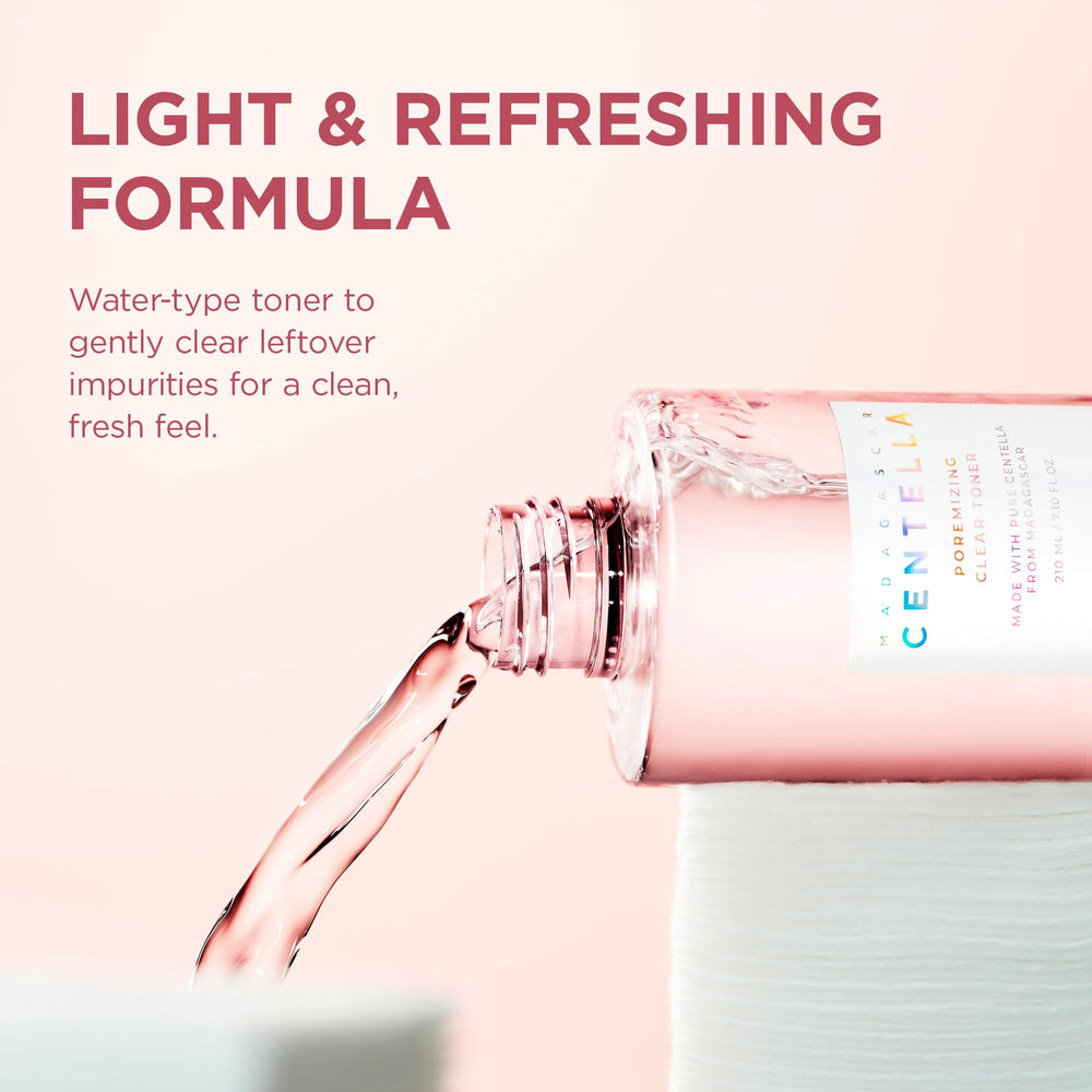 SKIN1004 Poremizing Clear Toner label notes dermatological testing and non-comedogenic formulation.