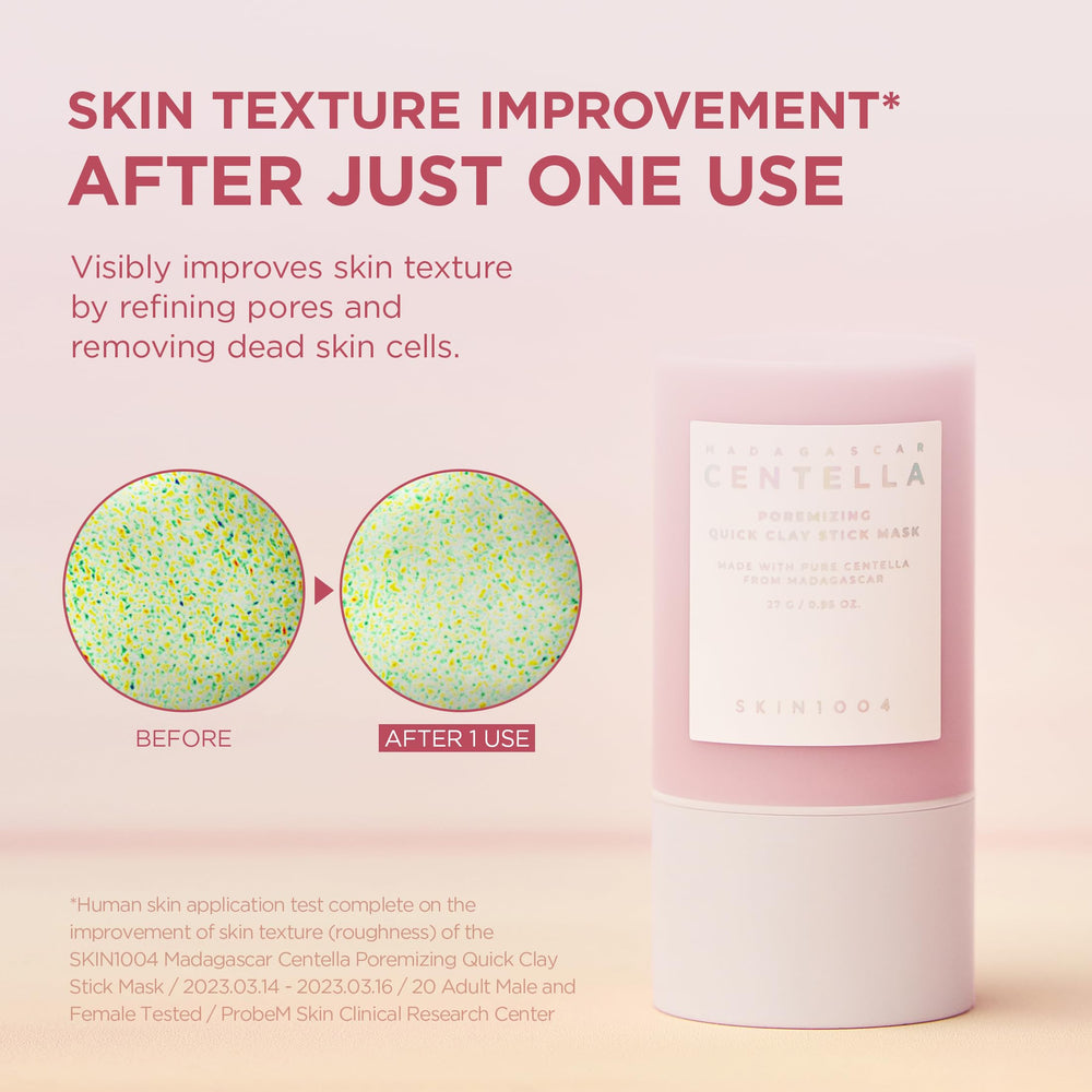 SKIN1004 Poremizing Stick Mask Korean clay blend for creamy glide and even application.