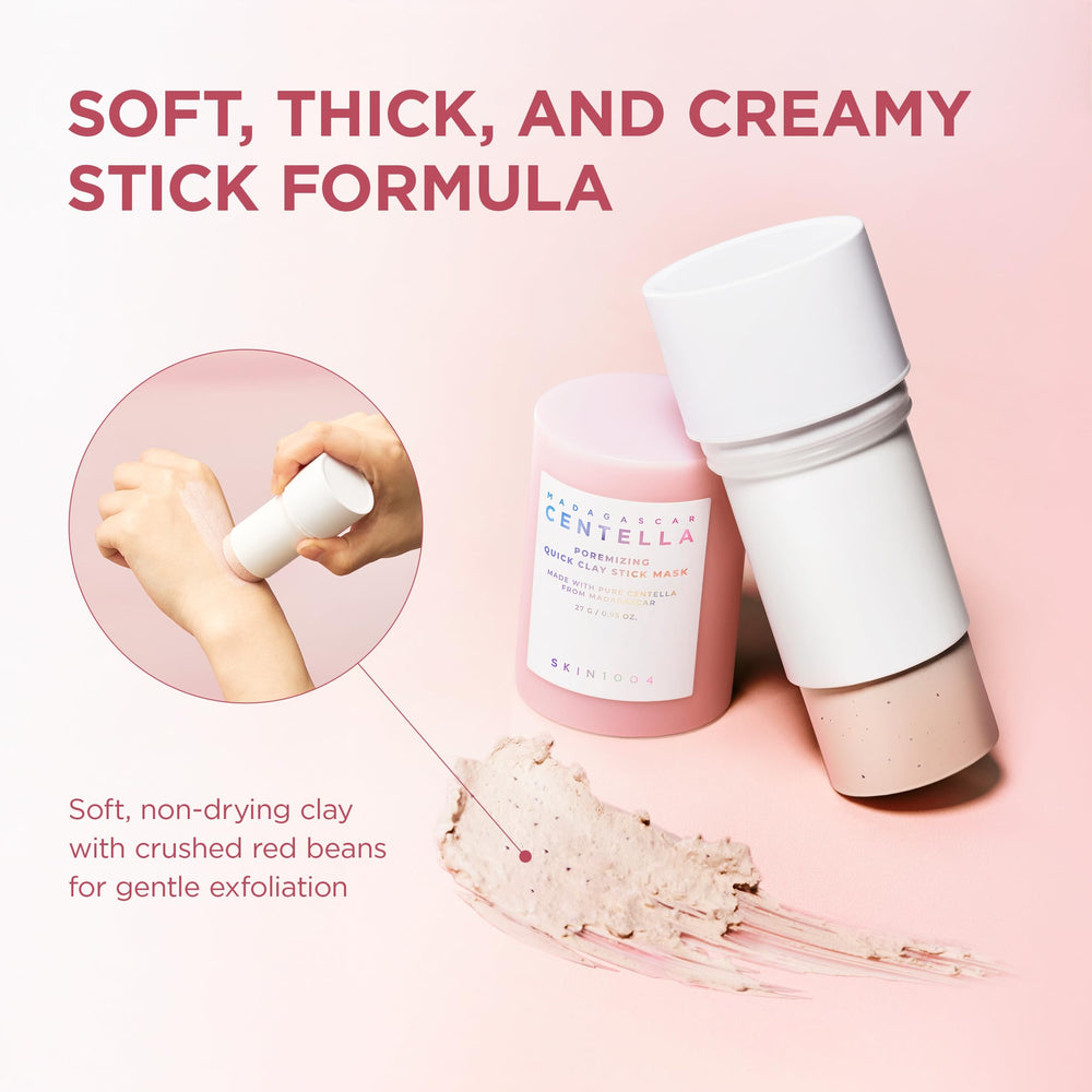 SKIN1004 Poremizing Stick Mask anti-oil action visible with smooth, refined pores.