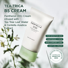 Gel texture detail of SKIN1004 Tea-Trica B5 Cream showing lightweight absorption