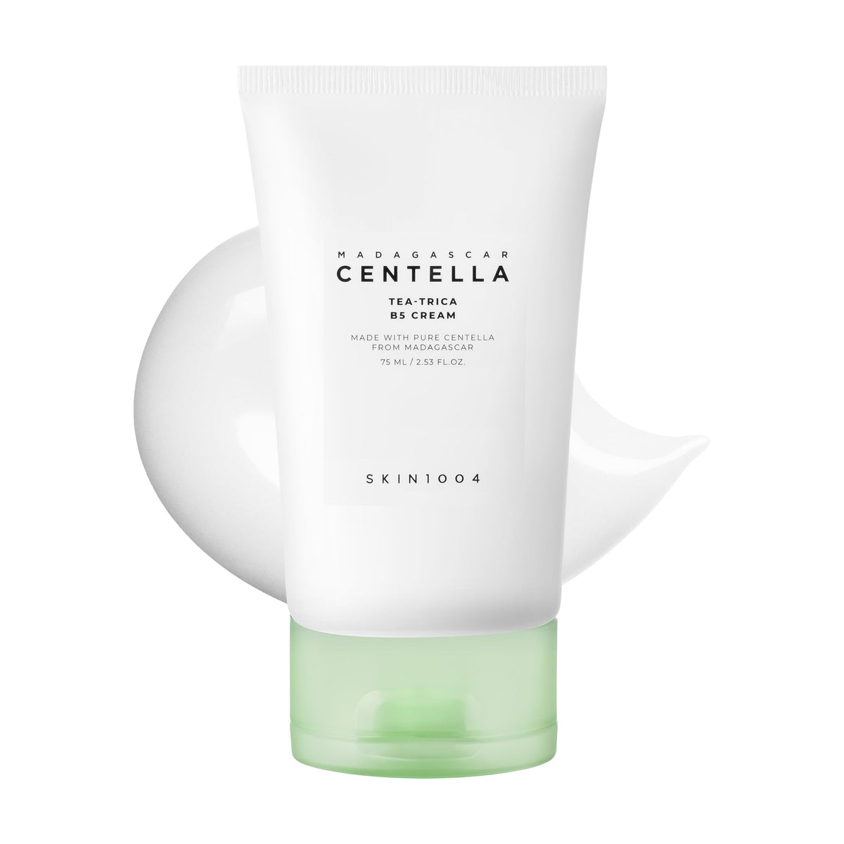 SKIN1004 Tea-Trica B5 Cream tube closeup for soothing, hydrating facial care