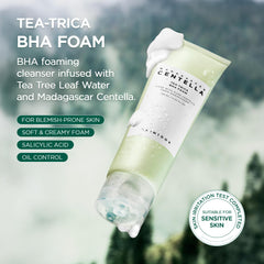 SKIN1004 Tea-Trica BHA Foam foaming lather delivers a refreshing cleanse