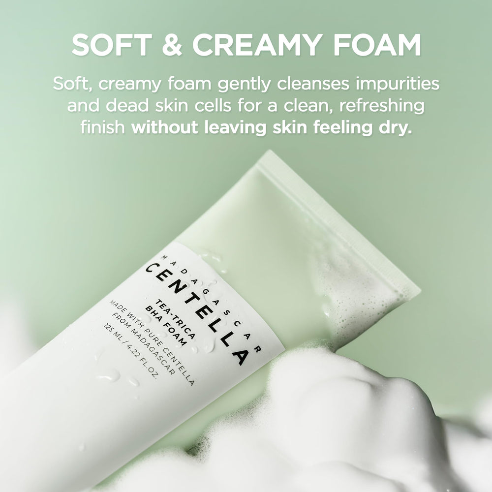 SKIN1004 Tea-Trica BHA Foam non-comedogenic formula minimizes pore blockage