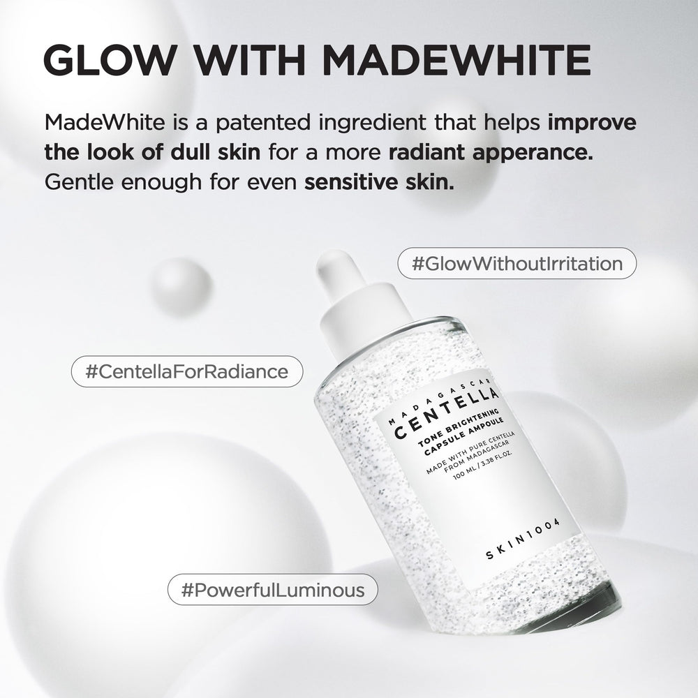 SKIN1004 Tone Glowing Capsule Ampoule application demonstrates even distribution for absorption