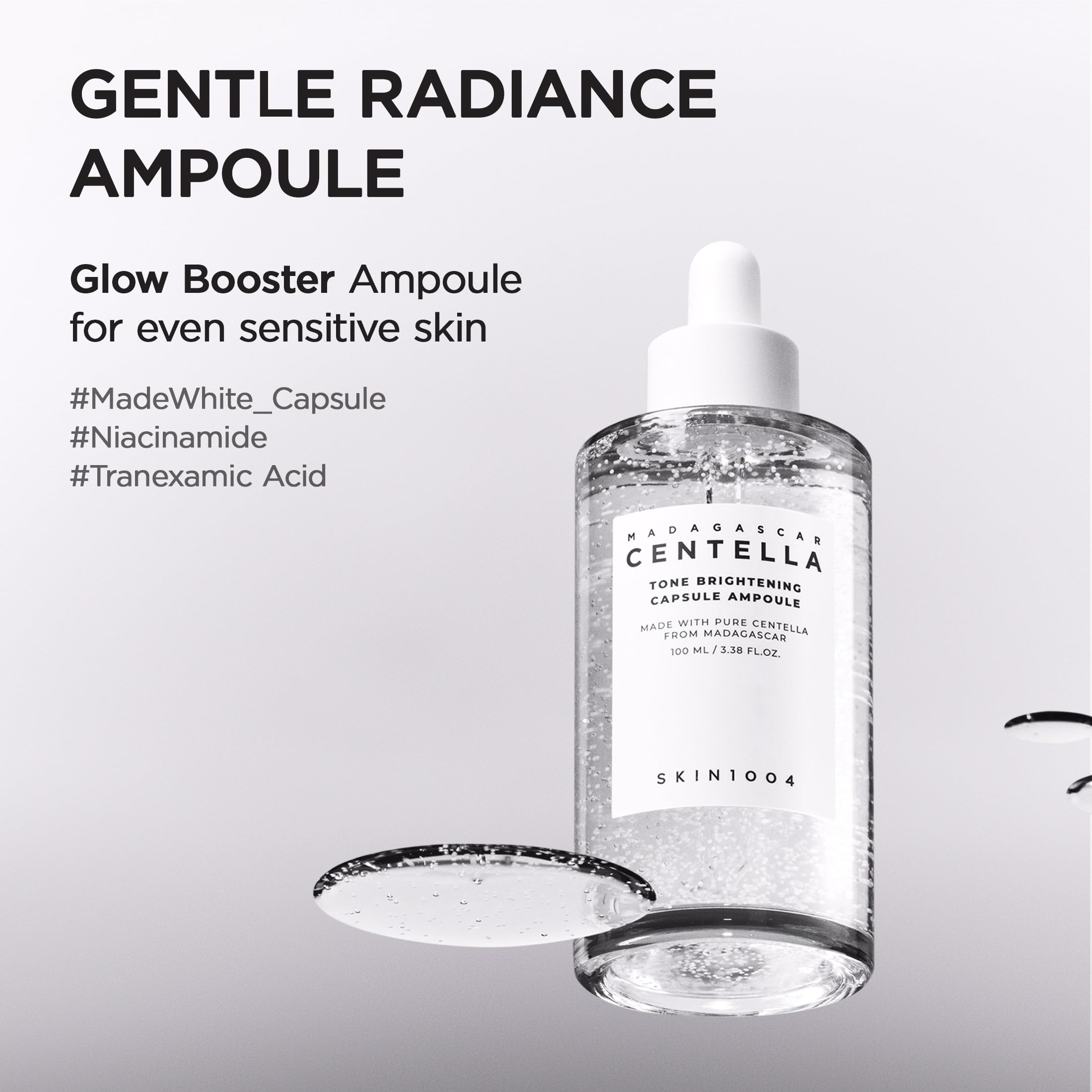 SKIN1004 Tone Glowing Capsule Ampoule capsule close-up reveals lightweight hydration for comfortable skin