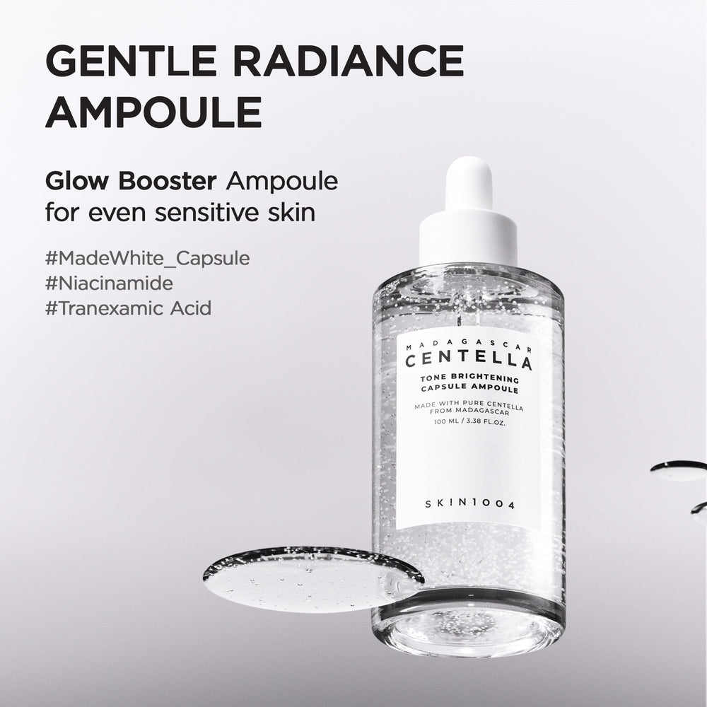 SKIN1004 Tone Glowing Capsule Ampoule capsule close-up reveals lightweight hydration for comfortable skin