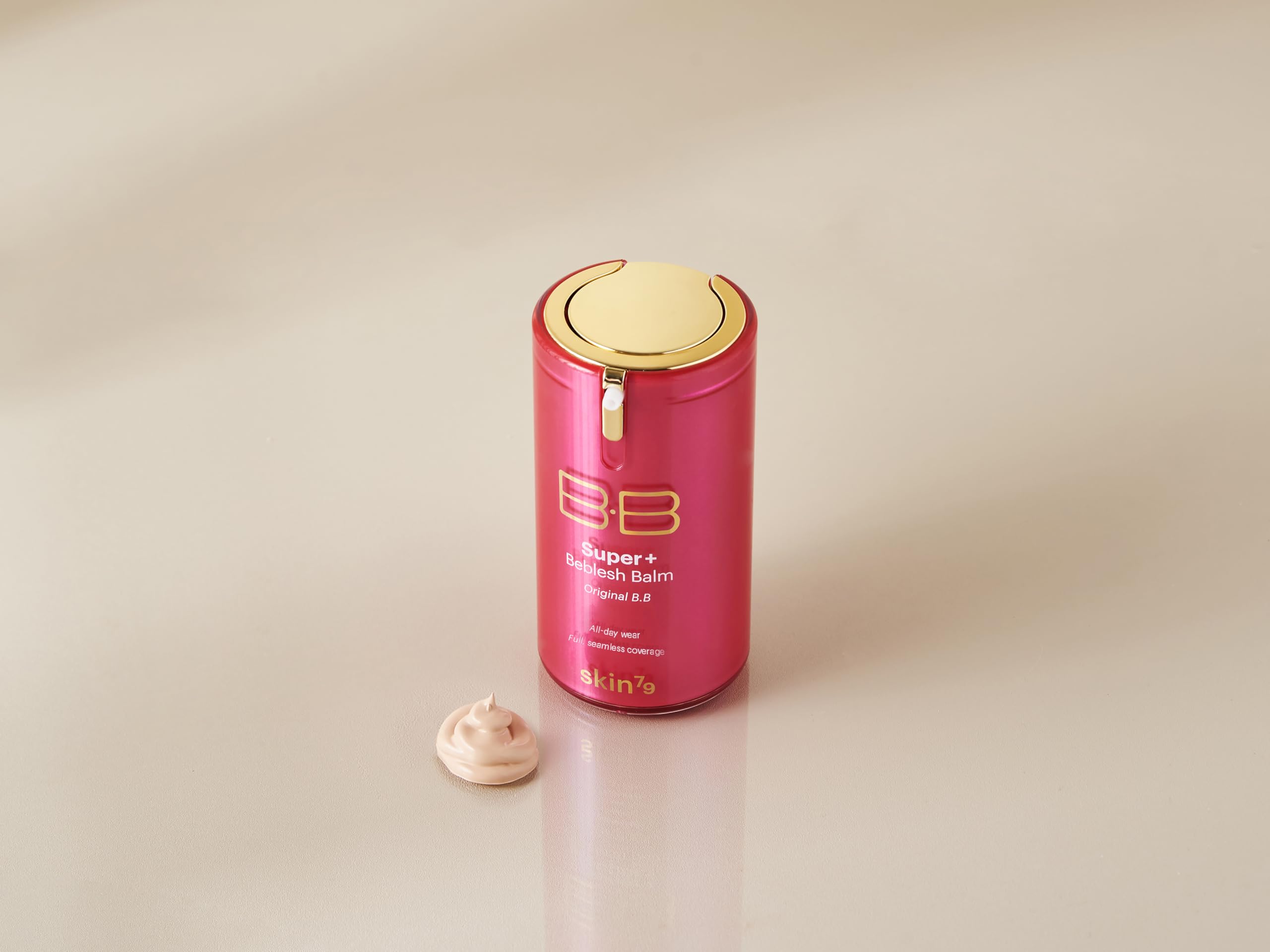 SKIN79 Pink BB enriched with botanical extracts for hydration and soothing skin.