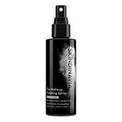 Skindinavia makeup finishing spray bottle close-up showing oil-control for all-day wear