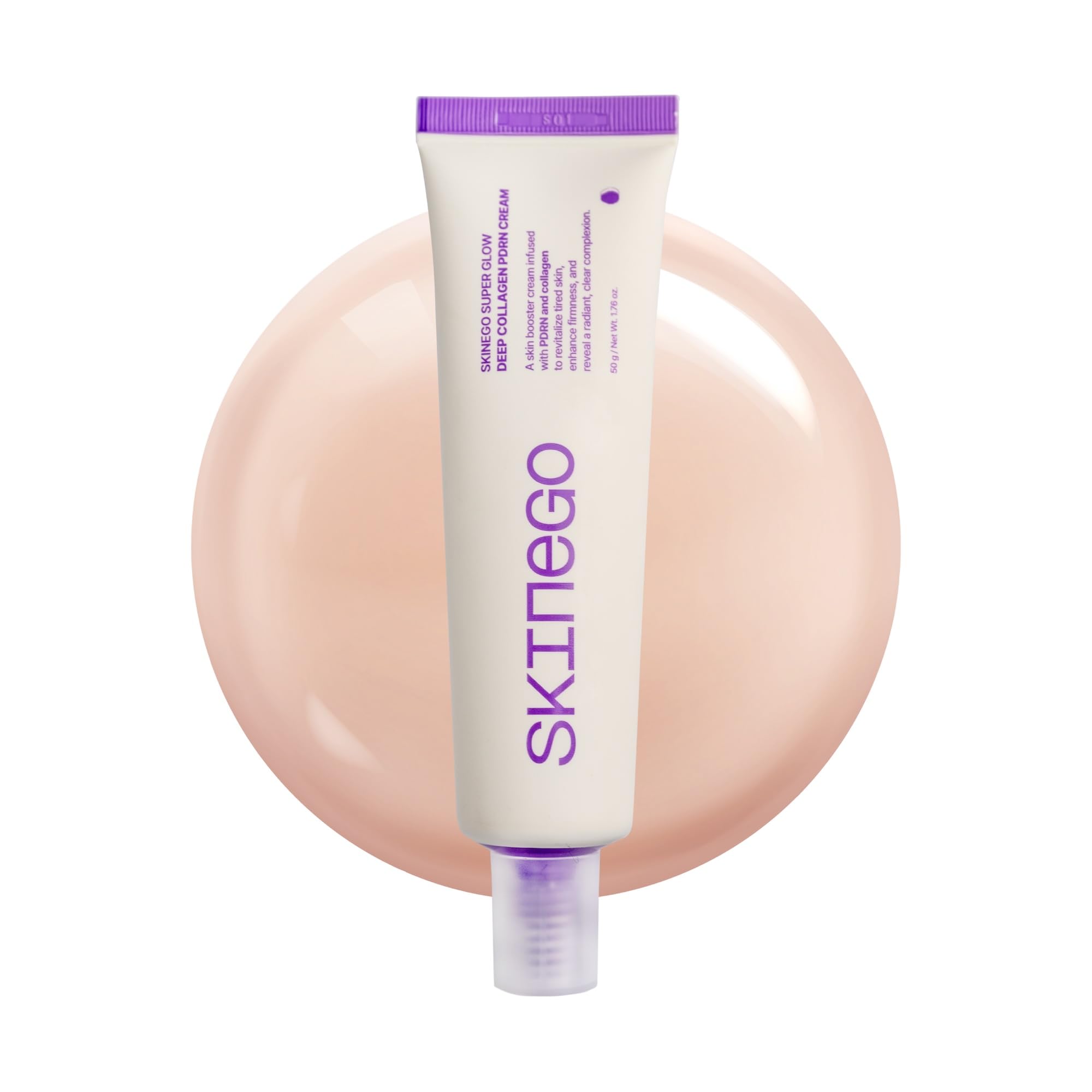 SKINEGO Super Glow cream jar close-up for dewy, hydrated skin