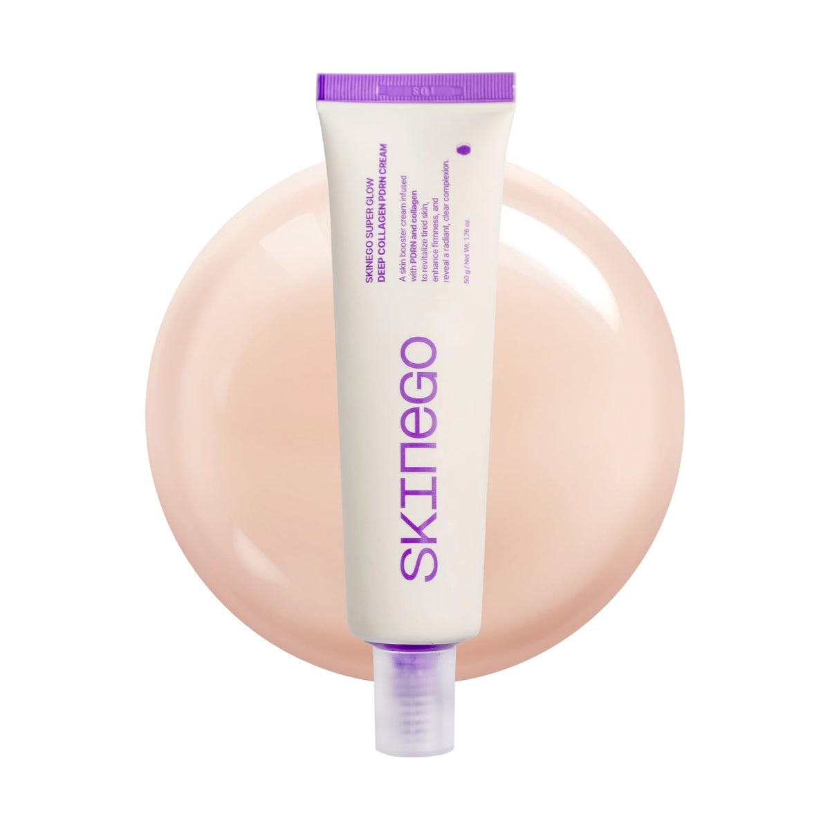 SKINEGO Super Glow cream jar close-up for dewy, hydrated skin