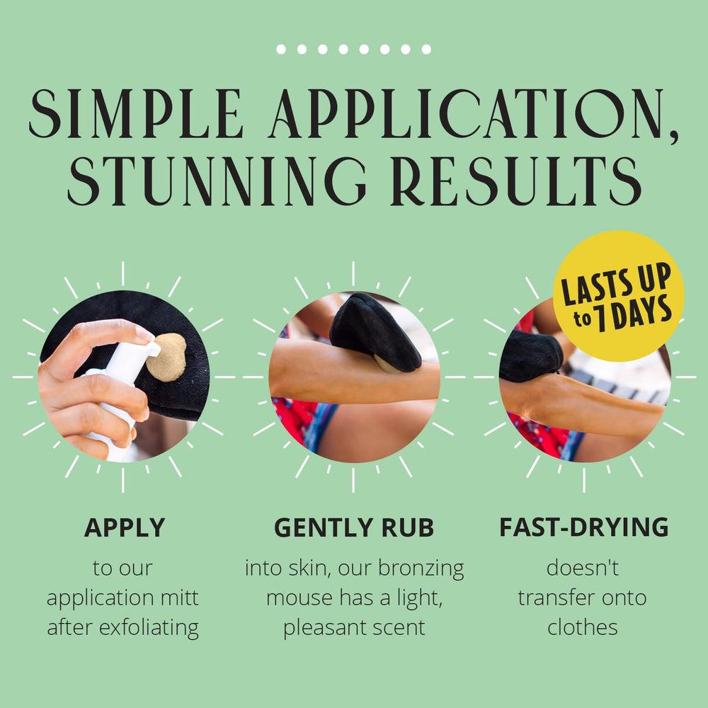 Skinerals self-tanner mousse provides long-lasting color up to 7 days.