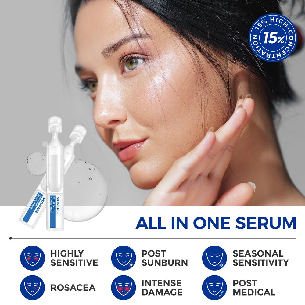 SKINERSE Intensive Repair Serum highlights 5D hyaluronic acid for hydration depth