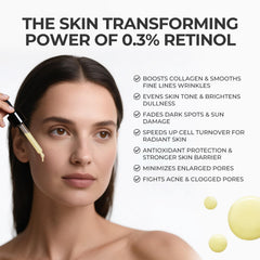 SKINERSE serum texture close-up hints at smoother skin.