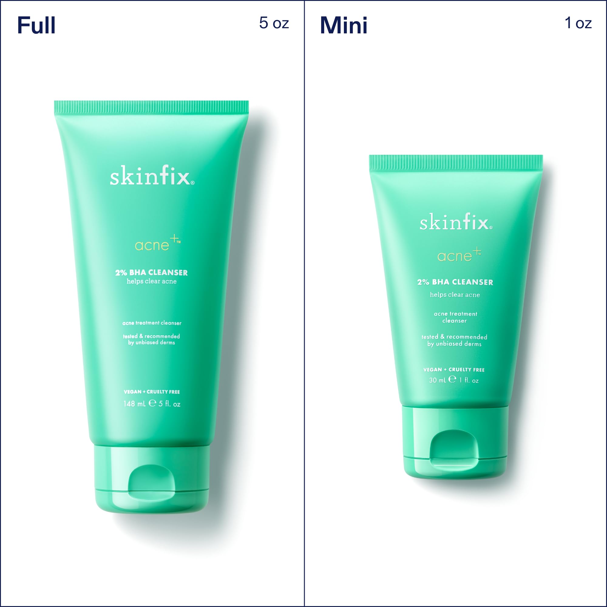 Skinfix 2% BHA Cleanser pump-dispense offers easy, controlled daily use.