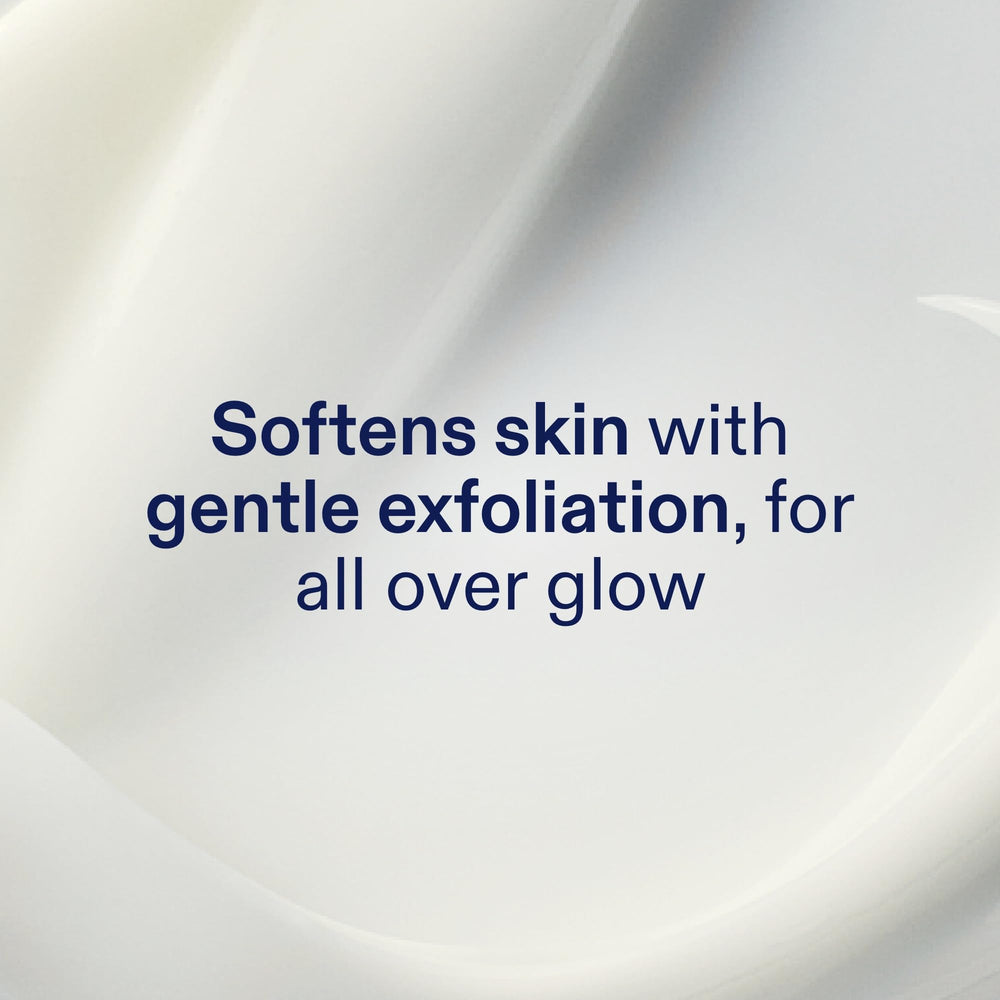 Skinfix AHA/BHA Renewing Body Cream label close-up highlights fruit acid complex for renewed glow.