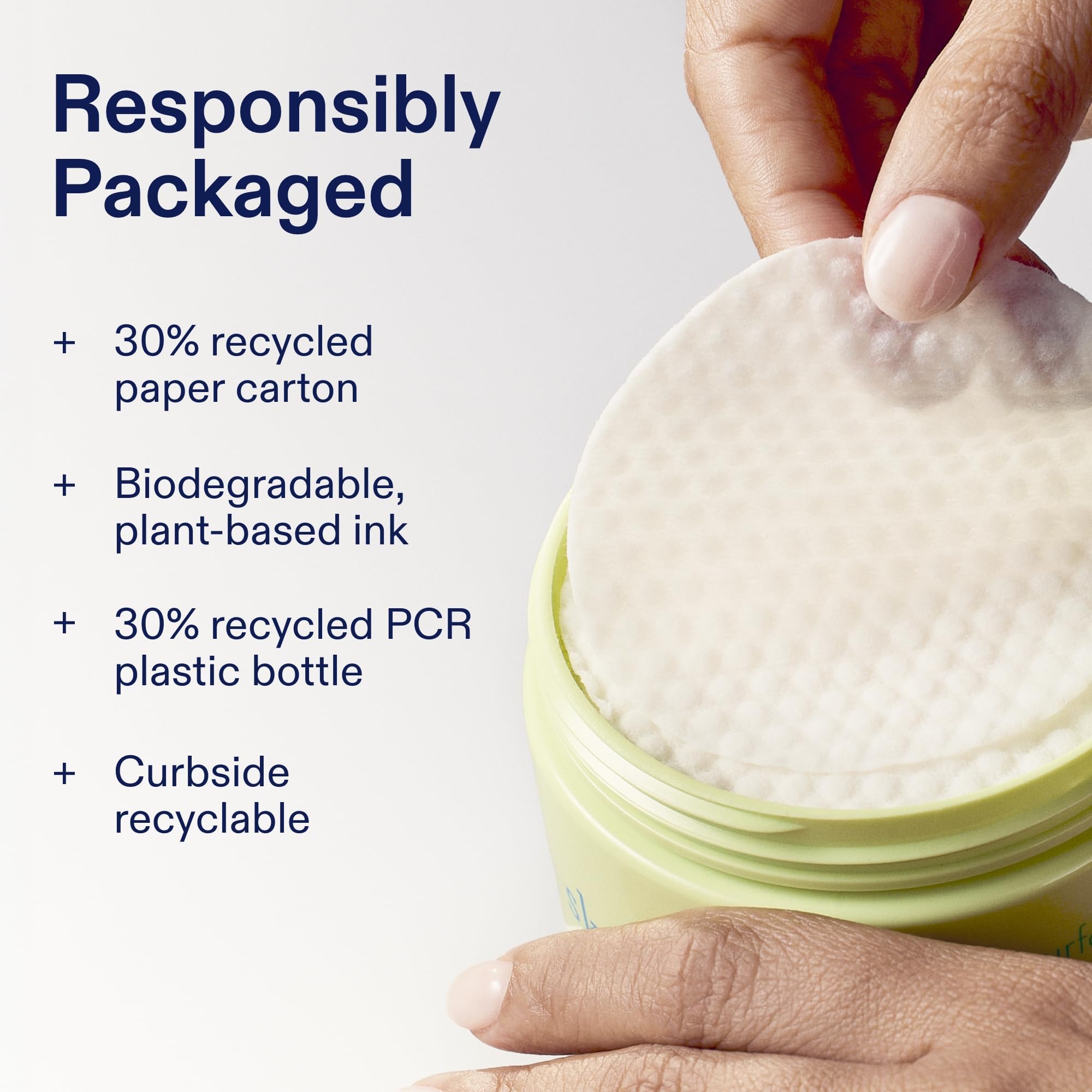 Skinfix exfoliating pads vegan cruelty-free badge indicating clean beauty standards