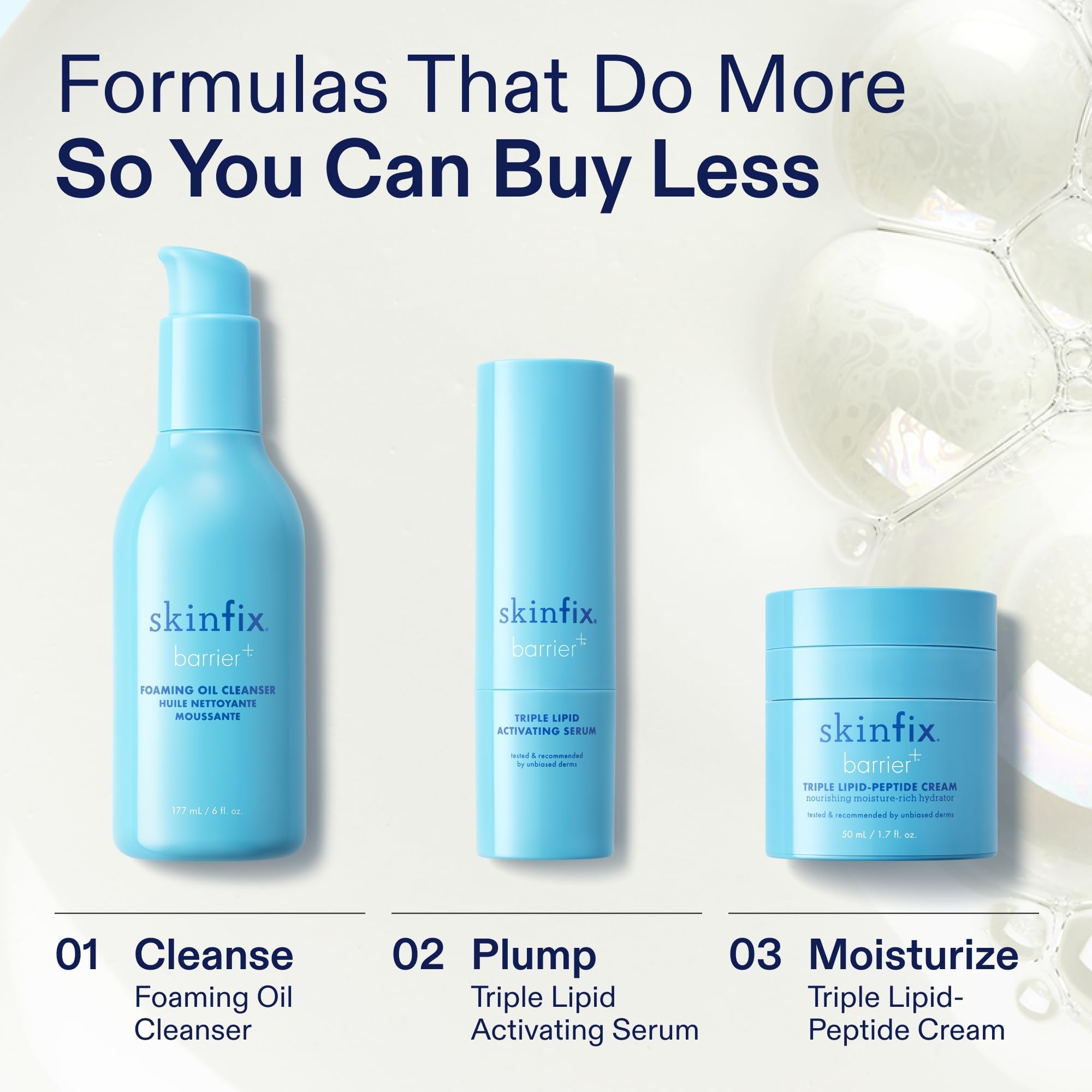 Skinfix Foaming Oil Cleanser vegan cruelty-free icons communicate ethical, plant-based skincare.