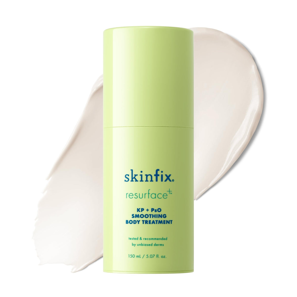 Skinfix KP + PsO Smoothing bottle front shows clinical-grade exfoliation for smoother skin.