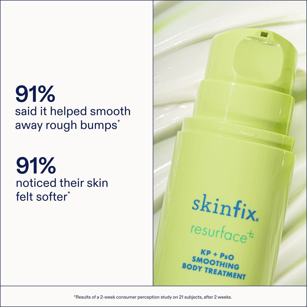 Skinfix KP + PsO Smoothing cream swirl demonstrates creamy texture and easy daily application.