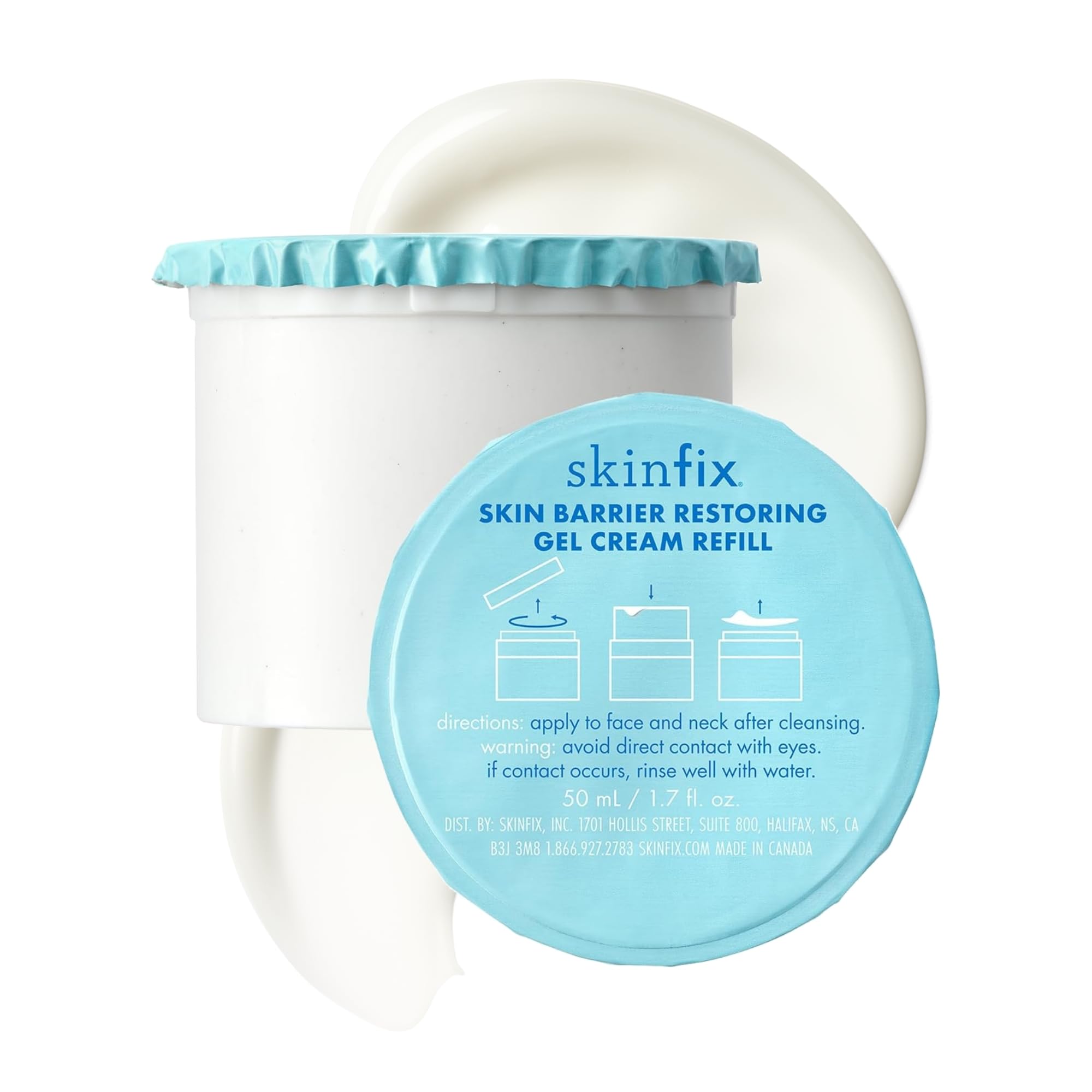 Skinfix Skin Barrier Restoring Gel Cream bottle close-up showing lightweight hydration