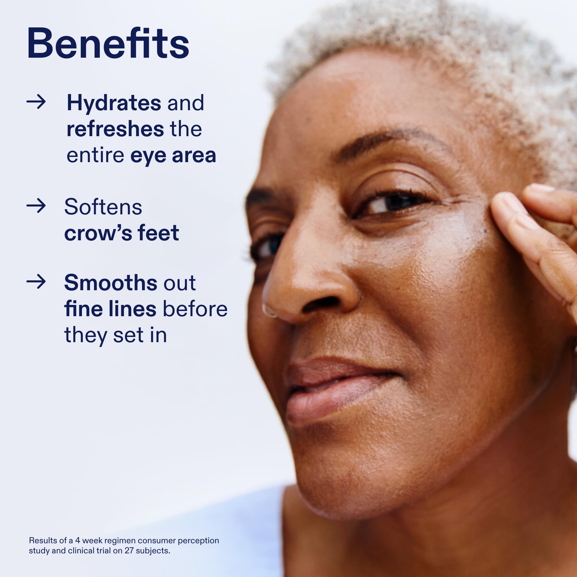 Skinfix Triple Lipid-Boost 360 Eye lid application highlights refreshed, well-rested eye area.