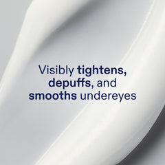 Texture detail shows a gel-like cream ideal for smooth under-eye coverage.