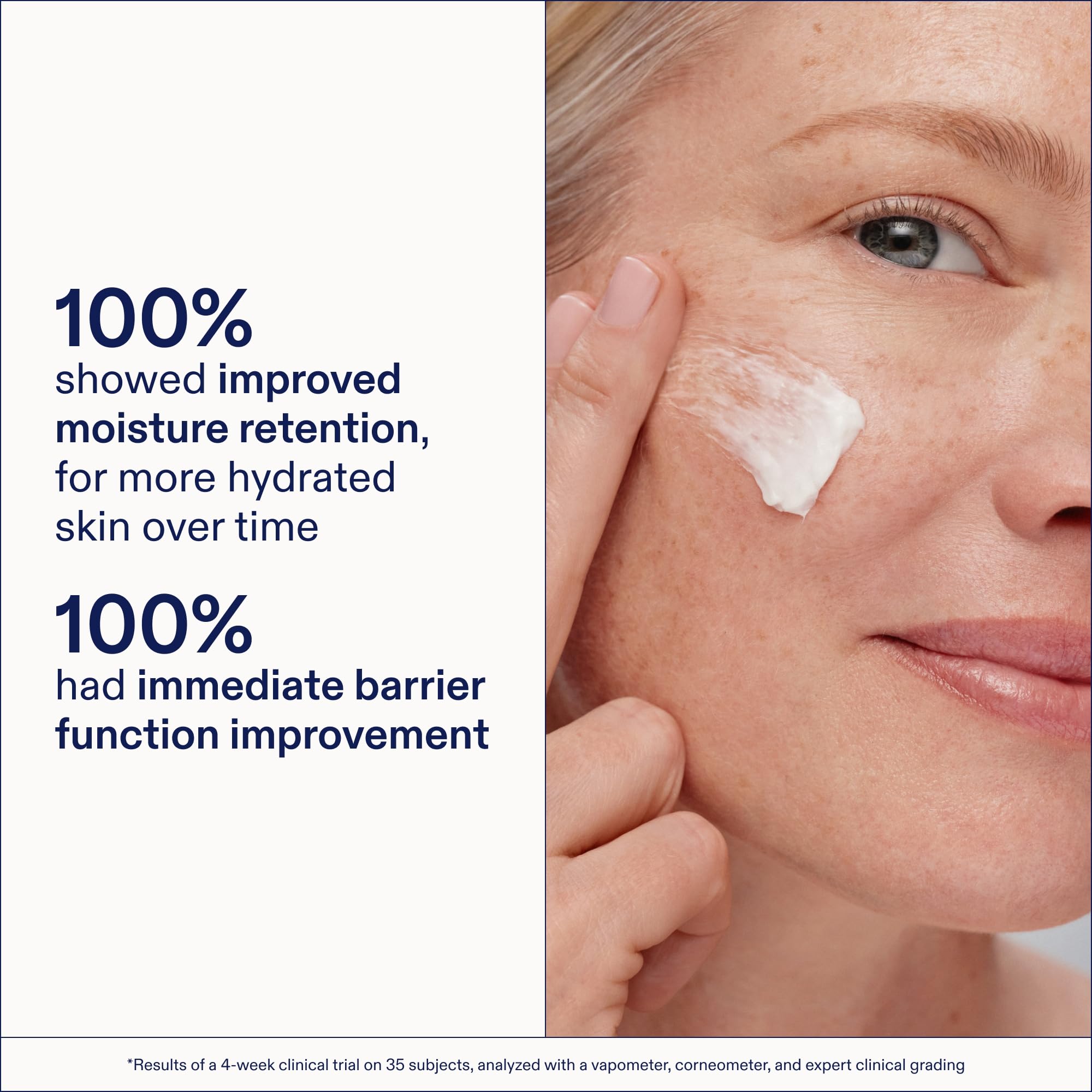 Ingredients panel closeup highlighting ceramides and peptides in Skinfix cream.